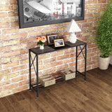 41.8 X11.5X30.7" Console Table Industrial Look Entryway Table Shelves Entrance 15752