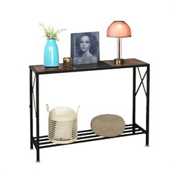 41.8 X11.5X30.7" Console Table Industrial Look Entryway Table Shelves Entrance 15752