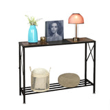 41.8 X11.5X30.7" Console Table Industrial Look Entryway Table Shelves Entrance 15752