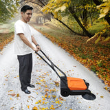 Hand-Pushed Mechanical Floor Road Path Driveway Sweeper 26" Walk Behind 15754