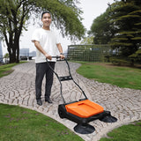 Hand-Pushed Mechanical Floor Road Path Driveway Sweeper 26" Walk Behind 15754