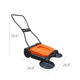 Hand-Pushed Mechanical Floor Road Path Driveway Sweeper 26" Walk Behind 15754