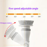 Electric Scrubber Cordless Cleaning Brush Adjustable Power Kitchen BathTubTile 15757