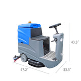 Ride-On Driving Floor Scrubber Machine Battery Powered Warehouse Industrial 15761
