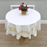 48" Round Tablecloth Holy Communion Gold Embroidery This Do In Remebrance of Me 15777