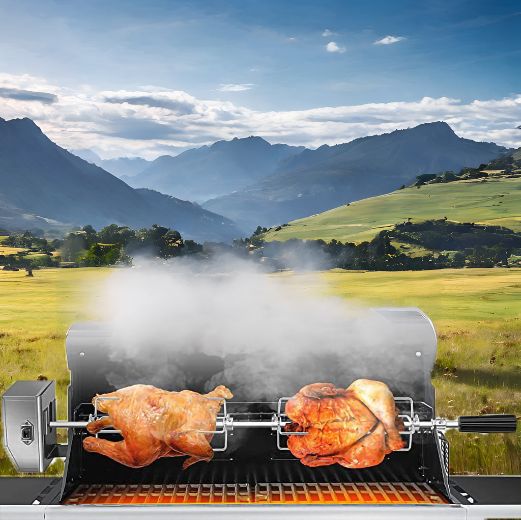 Electric Rotisserie Grill Rotating Grill Rotatable Motor BBQ Rotisserie Height Adjustable Spit Roaster Stand Portable Camping Outdoors Roasting Pig L Electric Rotisserie Grill Rotating Grill Rotatable Motor BBQ Rotisserie Height Adjustable Spit Roaster Stand Portable Camping Outdoors Roasting Pig L