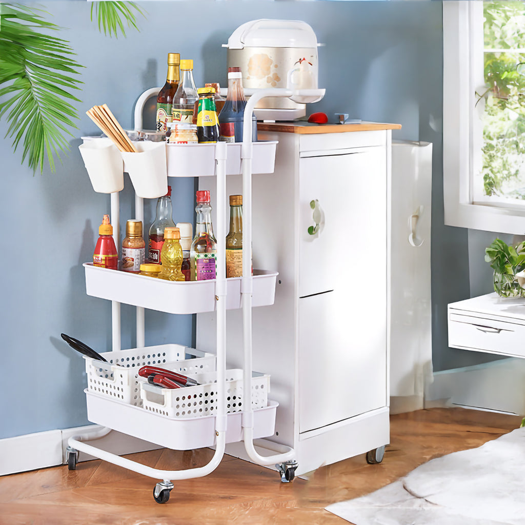 Moving Rolling Rack 3 Tier Rolling Cart Moving Storage Organizer Rack Trolley Shelf 17.7X1 ...