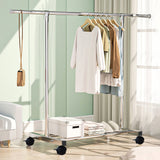 47-78 Adjusable Length 43-66" Height Garment Rack Mobile Stainless Steel Clothes 15790