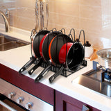 5-Tier Pot Pan Storage Organizer Adjustable Spacing Cabinet Pantry Holder Rack 15791