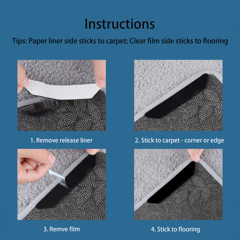 8 Pieces Rug Gripper Carpet Curling Prevention Hardwood Floors