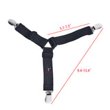 4 Pcs Nonslip Bed Sheet Straps Elastic Fasteners with Metal Clips Fitted Sheets 15798