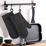 Silicone Oven Mitts Heat Resistant Gloves Quilted Lining Waterproof Baking Grill 15799