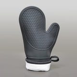 Silicone Oven Mitts Heat Resistant Gloves Quilted Lining Waterproof Baking Grill 15799