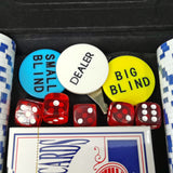 500 Poker Chips Game Aluminum Case 22X8X2.4" 2 Decks Playing Cards Dices Markers 15804