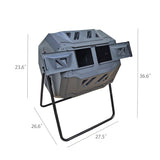42 Gallon Black Garden Kitchen Waste Compost Tumbler Bin 28X24X36" 15813