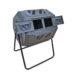 42 Gallon Black Garden Kitchen Waste Compost Tumbler Bin 28X24X36" 15813