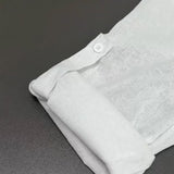 Size L Men's Casual Cotton Linen Button Down Henley Shirt Lightweight White 15814-L