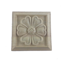 5.9x5.9 Wood Ornament Furniture Decoration Wood Flower Fireplace Ornament Decor