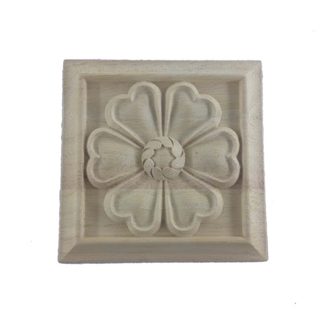 5.9x5.9 Wood Ornament Furniture Decoration Wood Flower Fireplace Ornament Decor