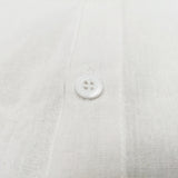 Men's Casual Cotton Linen Button Down Shirt Short Sleeve Airy 3.8 Oz Size M 15829-WHITE-M