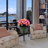 Indoor Outdoor Black Plant Stand 7" Rise 12.5X12.5X15" Fits 10" Planters Pots 15831-10"