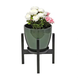 Indoor Outdoor Black Plant Stand 7" Rise 12.5X12.5X15" Fits 10" Planters Pots 15831-10"