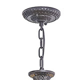 Black 6-Light Wrought Iron Chandelier Farmhouse Crystal Pendant Lamp 15866