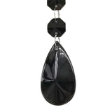 Black 6-Light Wrought Iron Chandelier Farmhouse Crystal Pendant Lamp 15866