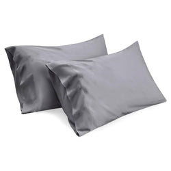 2 Pack Queen Size Pillow Case Dark Grey Envelope Polyester Microfiber Soft 15876