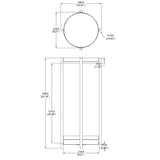 10.5x10.5x23.2" Round Black Plant Stand Riser Two Tier, 9" Trays Weighted Bottom 15878