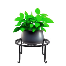 FixtureDisplays® 9 X 9 X 5" Metal Plant Stands for Flower Pot, Indoor and Outdoor, Riser for Sculpture, Buffet, Black 15882-Black-1PK