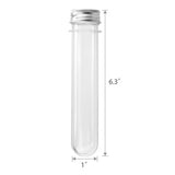 10 PCS 100ml Clear Plastic Round-bottom Test Tubes with Screw Caps for Bath Salt Candy Storage , Scientific Experiments, 1.3 X 6.4" Test Tubes 15895-10PK-100ML