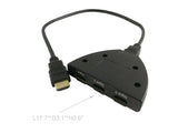 3 Port HDMI Switch Splitter Pigtail Cable Supports 3D 1080P HD Audio