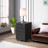 3 Drawer Office Mobile Metal File Cabinet with Lock, 15.7 X 19.7 X 23.6", Black 15898