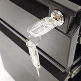 3 Drawer Office Mobile Metal File Cabinet with Lock, 15.7 X 19.7 X 23.6", Black 15898