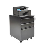 3 Drawer Office Mobile Metal File Cabinet with Lock, 15.7 X 19.7 X 23.6", Black 15898
