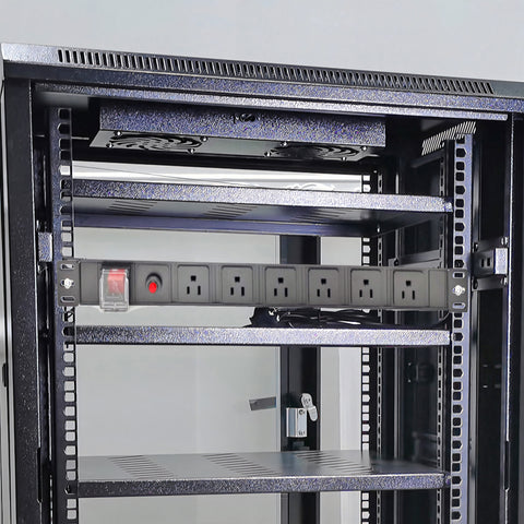 6-Outlet Server Cabinet Power Strip 19" On/Off Switch Fuse 6' Cords 1850W 15899