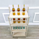 FixtureDisplays? 4-Tier Wood Rack Display For Beverage Fruit Merchandise W/ Sign Board 15904