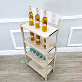 FixtureDisplays? 4-Tier Wood Rack Display For Beverage Fruit Merchandise W/ Sign Board 15904
