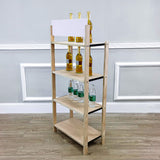 FixtureDisplays? 4-Tier Wood Rack Display For Beverage Fruit Merchandise W/ Sign Board 15904