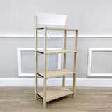 FixtureDisplays? 4-Tier Wood Rack Display For Beverage Fruit Merchandise W/ Sign Board 15904