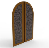 Pre-Order Only 60 X 91 X 2" Double Door Front Door Entry Door Arch Wood Door 15911-Screen door