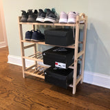Wood Shoe Rack Flower Plant Display Stand Reading Room Book Cart Storage