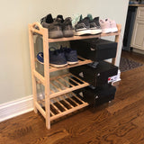 Wood Shoe Rack Flower Plant Display Stand Reading Room Book Cart Storage