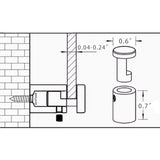 Edge Mount Stand-off Matte Aluminum Sign Holder Hardware Clamp Up-to 6mm Thick 15925-4PK