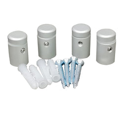 Edge Mount Stand-off Matte Aluminum Sign Holder Hardware Clamp Up-to 6mm Thick 15925-4PK