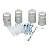 Edge Mount Stand-off Matte Aluminum Sign Holder Hardware Clamp Up-to 6mm Thick 15925-4PK