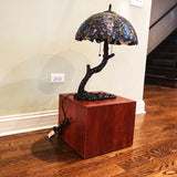 12 Wood Cube Pedestal Display Glorifier Riser Stand  15926-PALE WALNUT