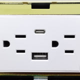 Pop Up Floor Electrical Outlet Stainless Steel Box Gold Cover With USB & Type C 15952
