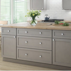 10PK Silver Square Kitchen Cabinet Knobs, Zinc Solid Drawer Pulls Hardware 15961  Knob -10pk